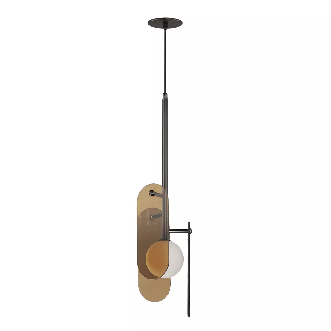 Megalith Cord Hung Pendant - Amber material