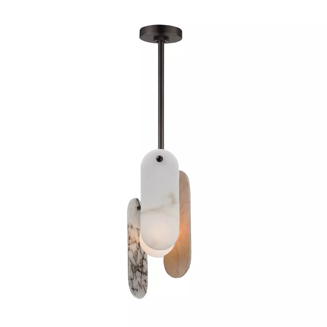 Megalith Stem Hung Pendant Various Stone material