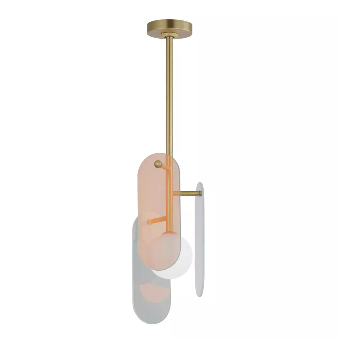 Megalith Stem Hung LED Pendant - Dichroic material