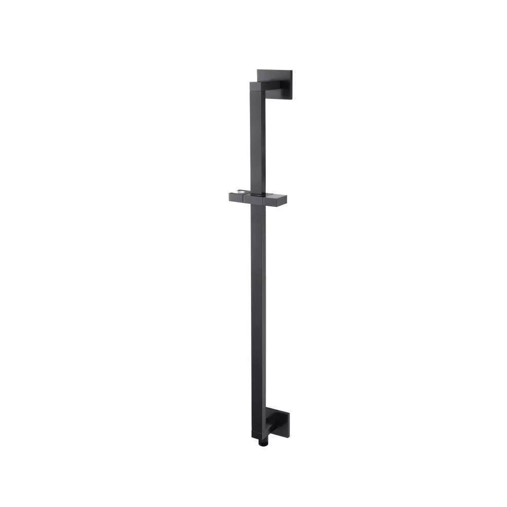 Matte Black Shower Slide Bar With Integrated Wall Elbow material