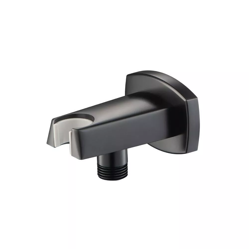 Matte Black Wall Elbow With Holder Combo material