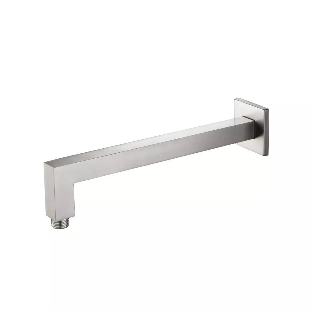 Brushed Nickel PVD Wall Mount Square Shower Arm - 12" (300mm) - With Flange material