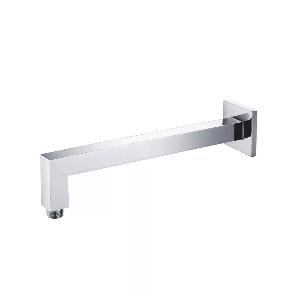 Chrome Wall Mount Square Shower Arm - 12" (300mm) - With Flange material