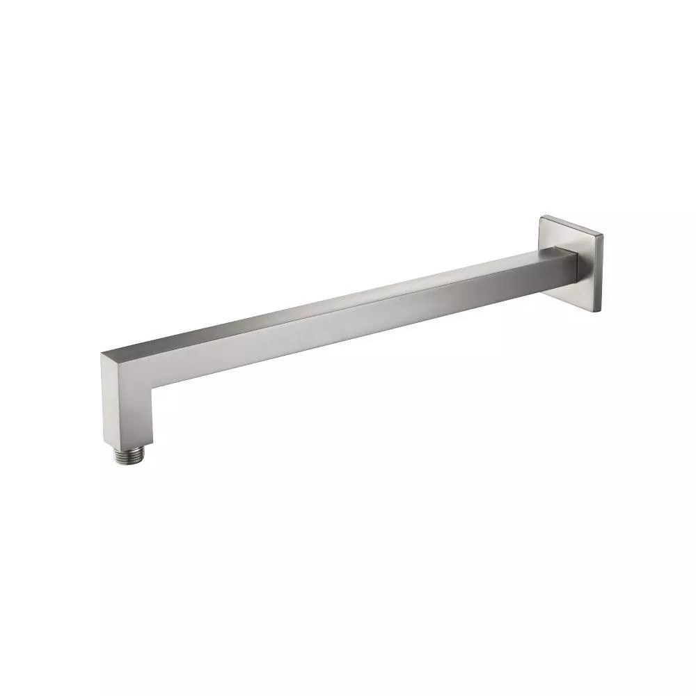 Brushed Nickel PVD Wall Mount Square Shower Arm - 16" (400mm) - With Flange material