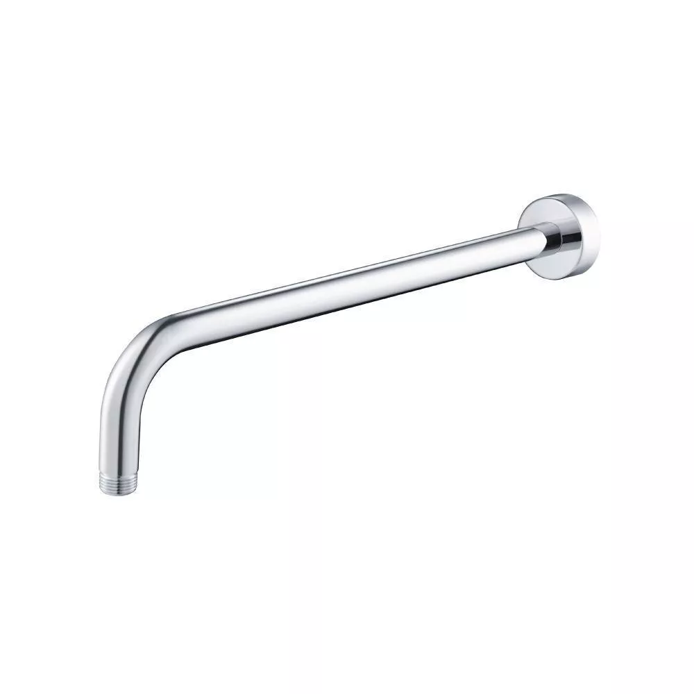 Chrome Wall Mount Round Shower Arm - 16" (400mm) - With Flange material