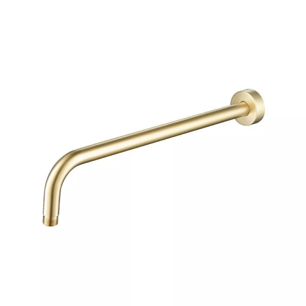 Satin Brass PVD Wall Mount Round Shower Arm - 16" (400mm) - With Flange material