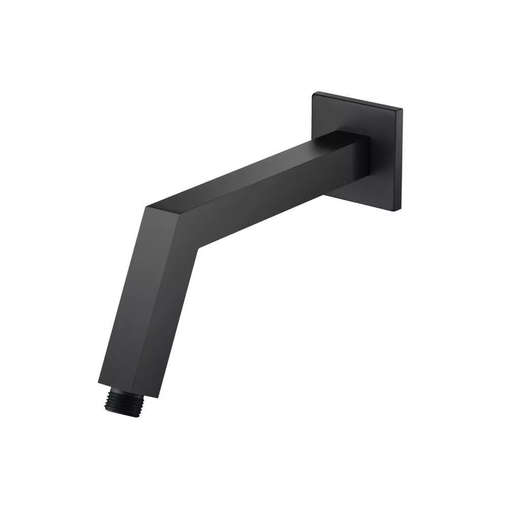 Matte Black Square Shower Arm With Flange - 10" - With Flange material