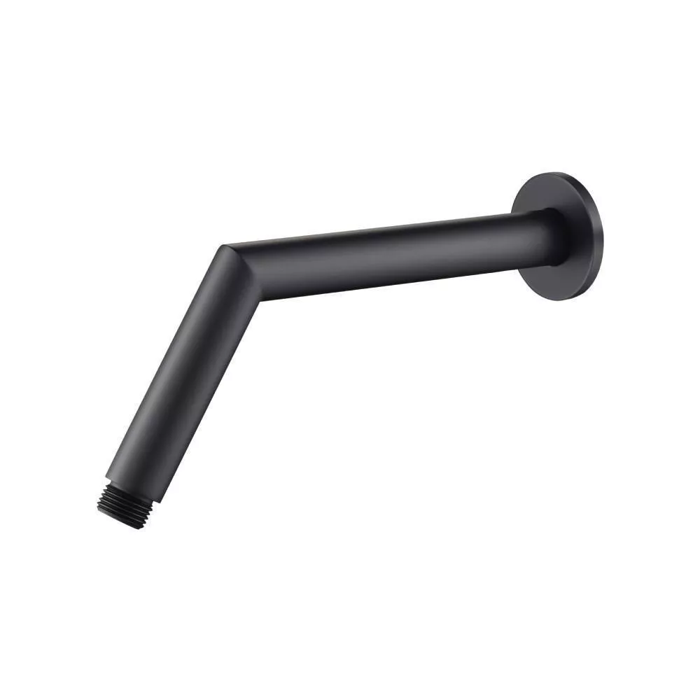 Matte Black Round Shower Arm With Flange - 10" - With Flange material