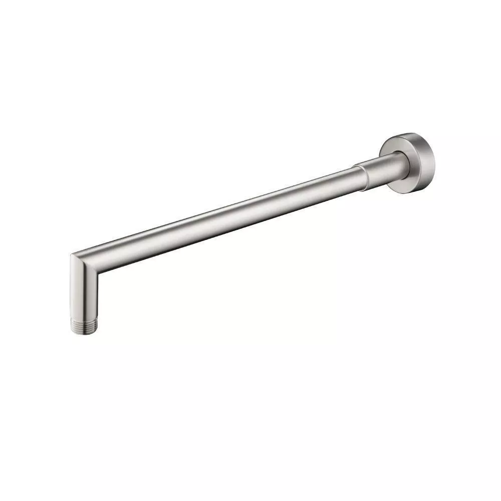 Brushed Nickel PVD Wall Mount Round Shower Arm - 16" (400mm) - With Flange material