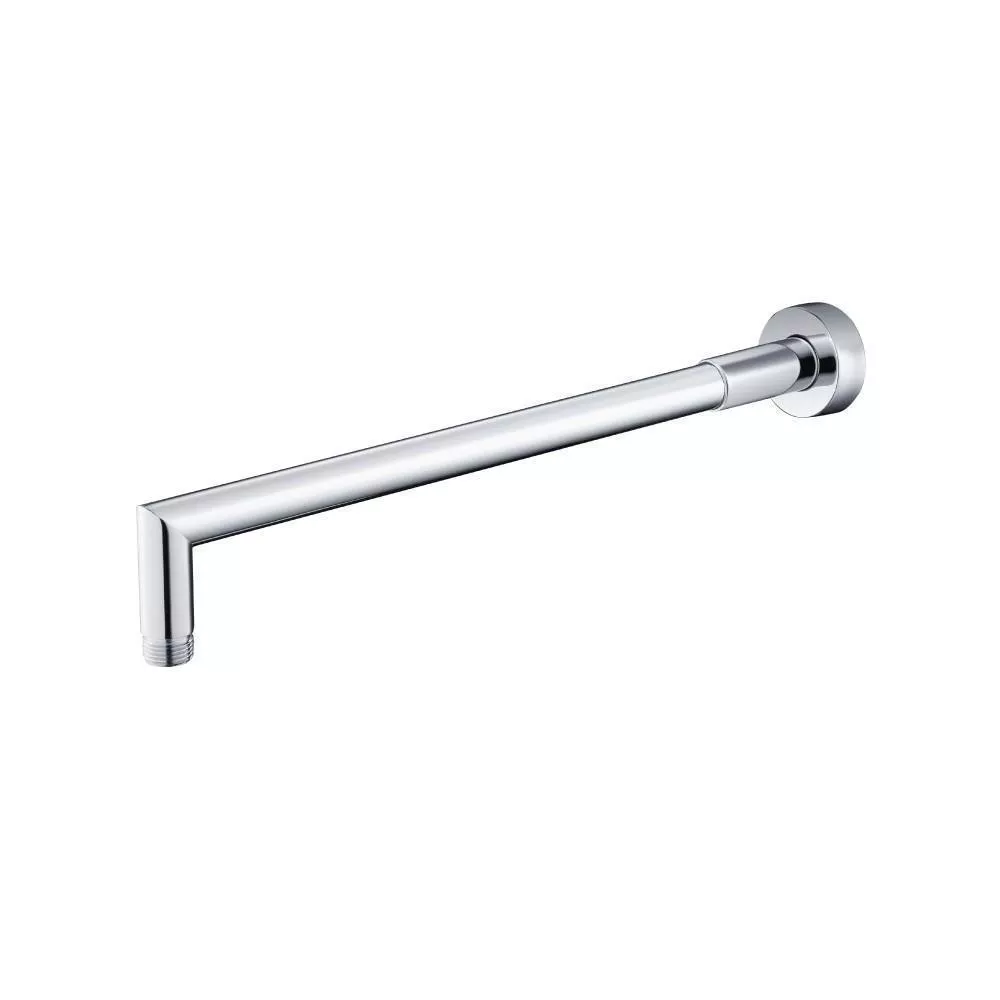 Chrome Wall Mount Round Shower Arm - 16" (400mm) - With Flange material