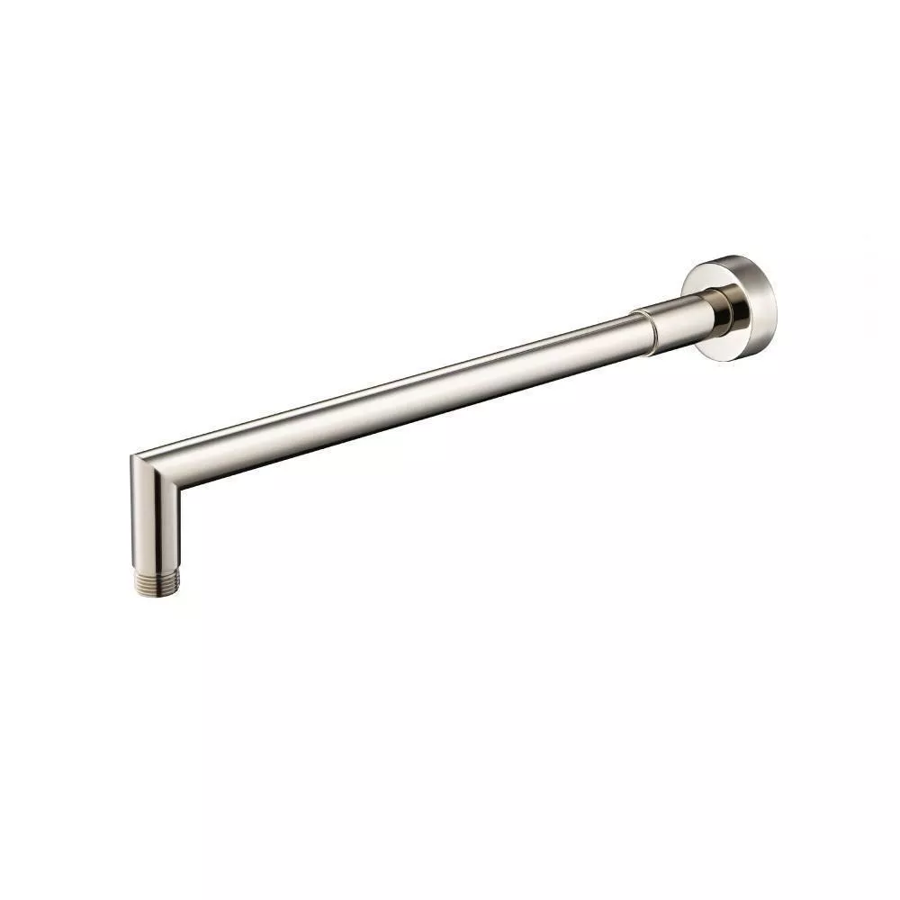 Polished Nickel PVD Wall Mount Round Shower Arm - 16" (400mm) - With Flange material
