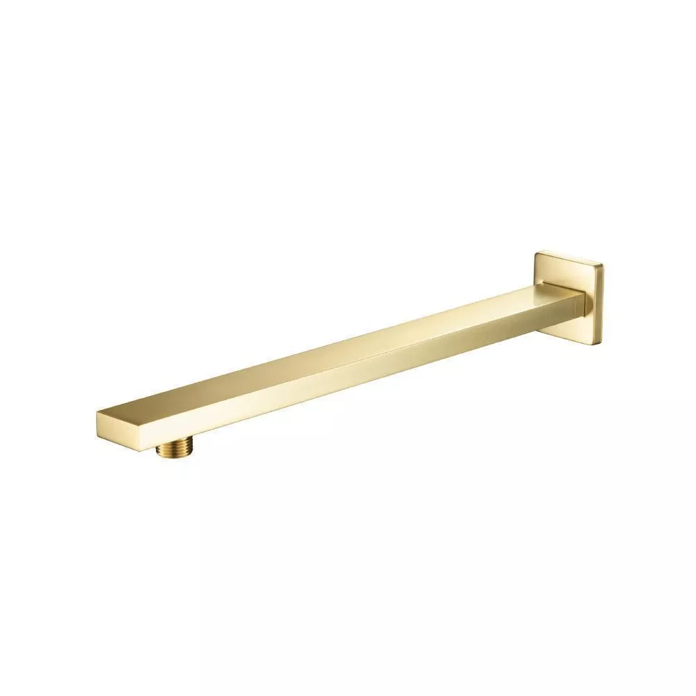 Satin Brass PVD Wall Mount Shower Arm - 15" (385mm) - With Flange material