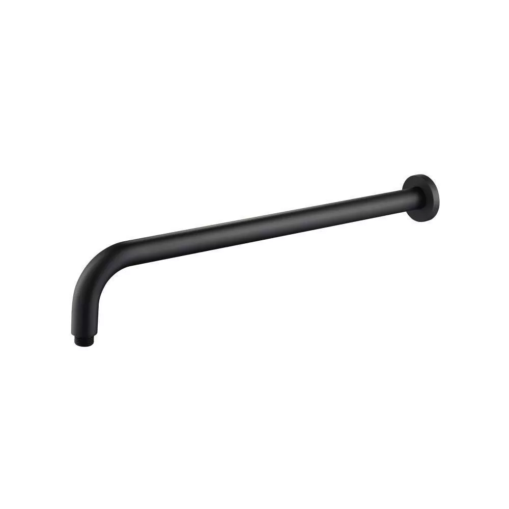 Matte Black Wall Mount Round Shower Arm - 20" - With Flange material