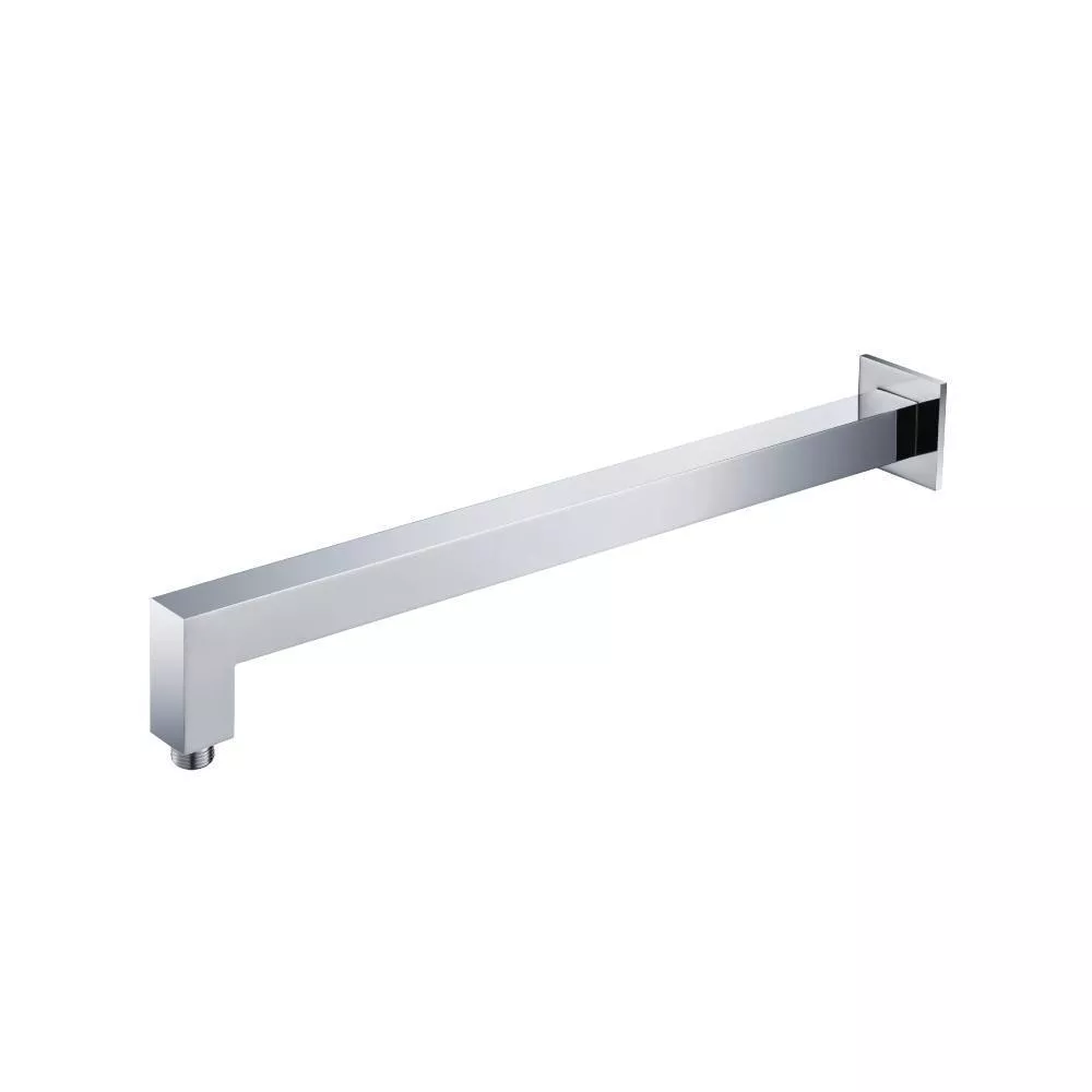 Chrome Wall Mount Square Shower Arm - 20" - With Flange material