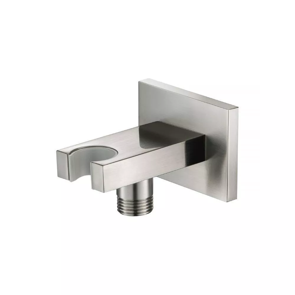Brushed Nickel PVD Wall Elbow With Holder Combo material