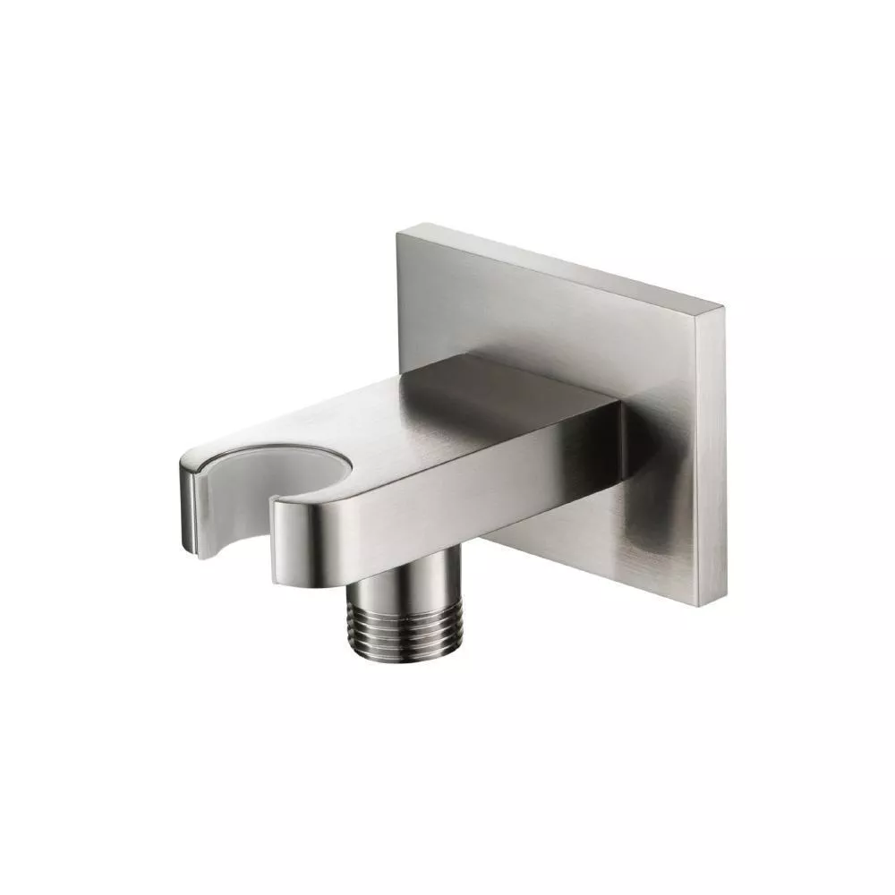 Brushed Nickel PVD Wall Elbow With Holder Combo material