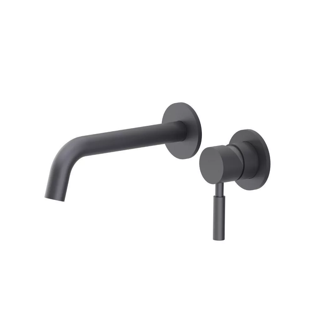 Dark Grey Single Handle Wall Mounted Bathroom Faucet material