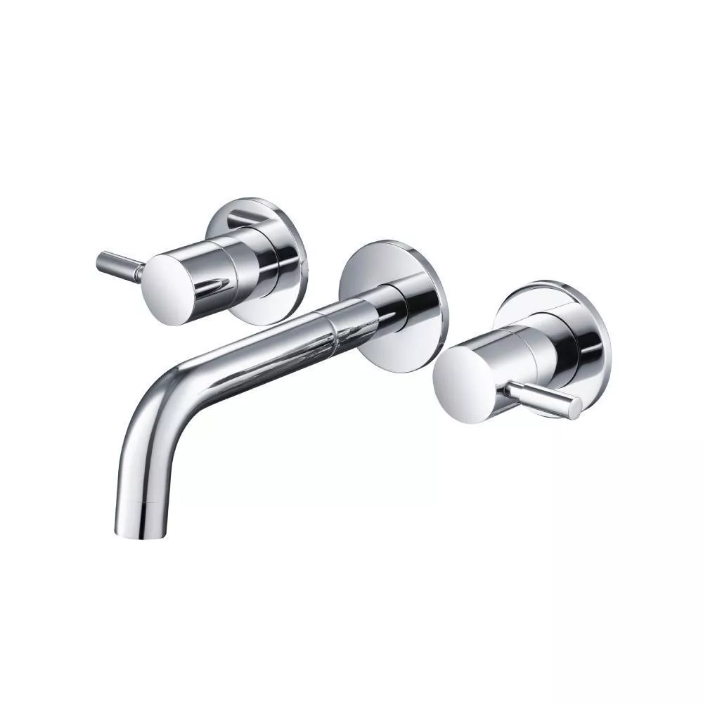 Brushed Nickel PVD Two Handle Wall Mounted Bathroom Faucet material
