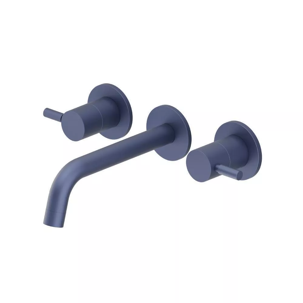 Navy Blue Two Handle Wall Mounted Bathroom Faucet material