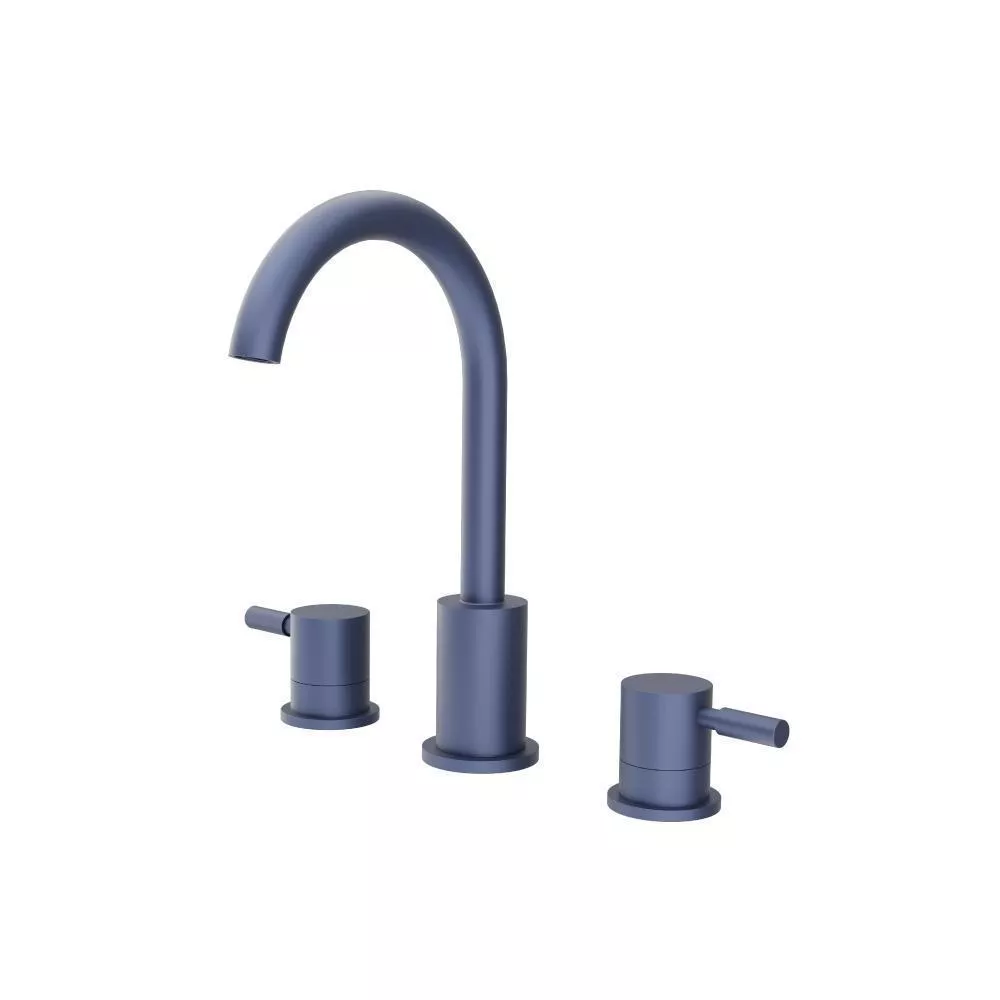 Navy Blue Three Hole 8" Widespread Two Handle Bathroom Faucet material