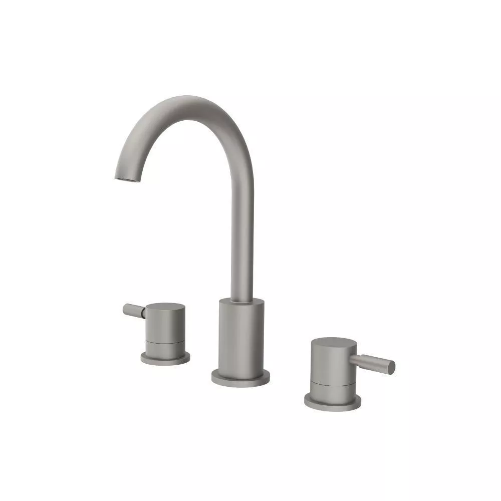 Steel Grey Three Hole 8" Widespread Two Handle Bathroom Faucet material
