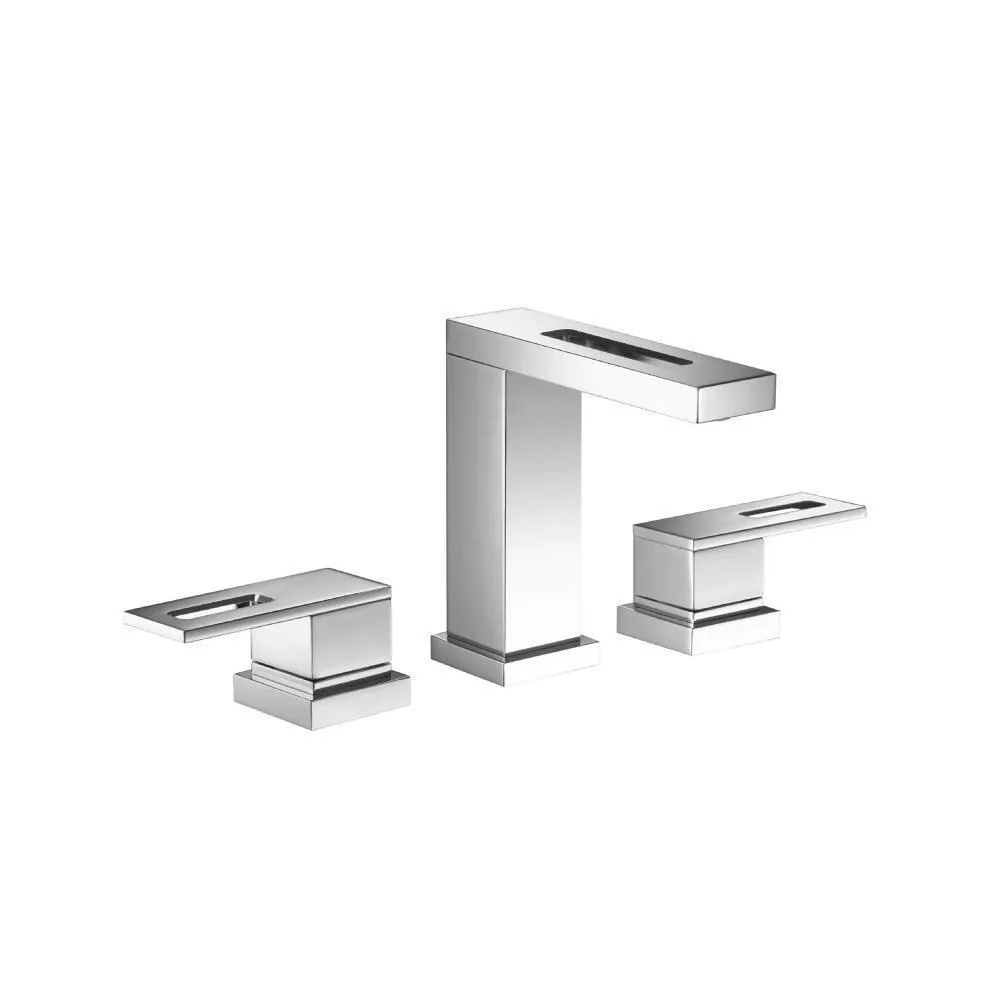 Chrome Three Hole 8" Widespread Two Handle Bathroom Faucet material