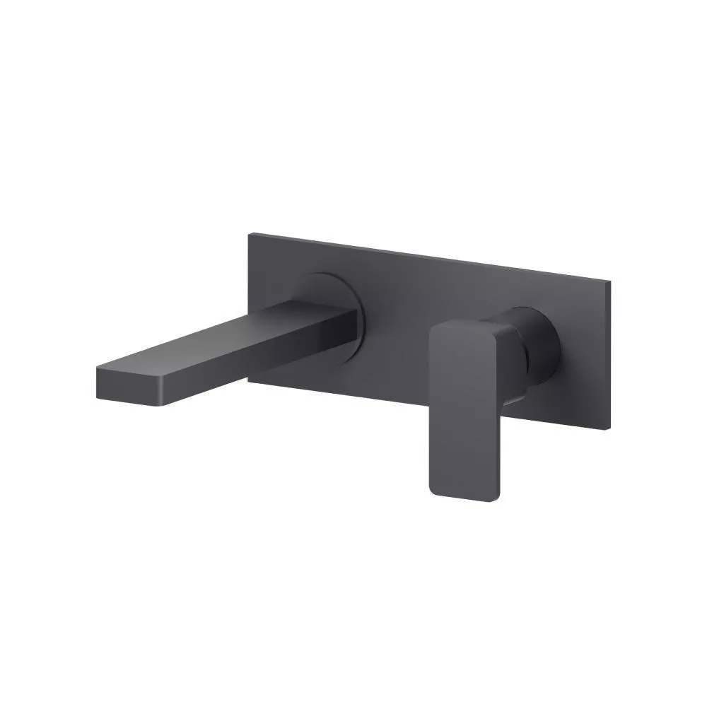 Dark Grey Single Handle Wall Mounted Bathroom Faucet material