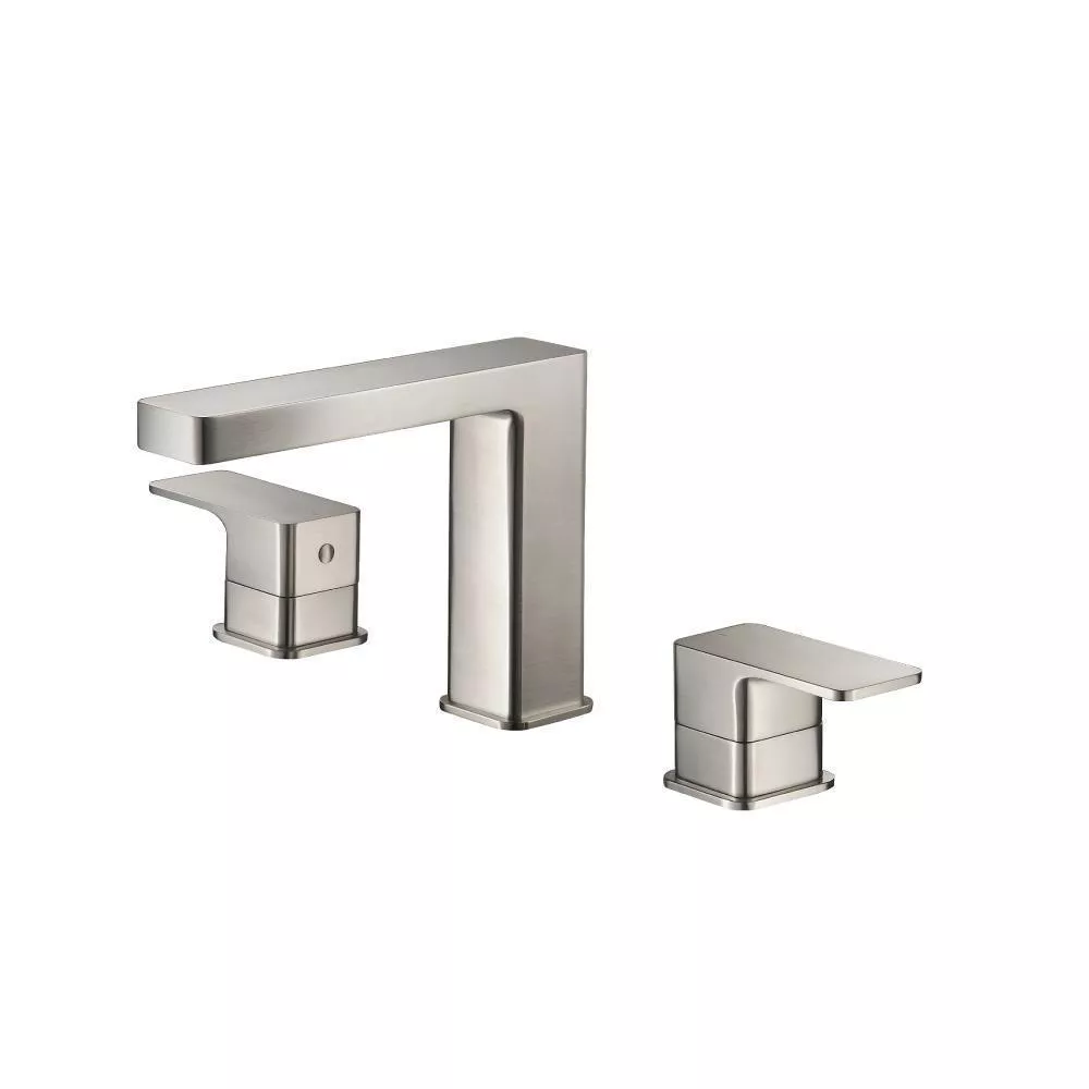 Brushed Nickel PVD Three Hole 8" Widespread Two Handle Bathroom Faucet material