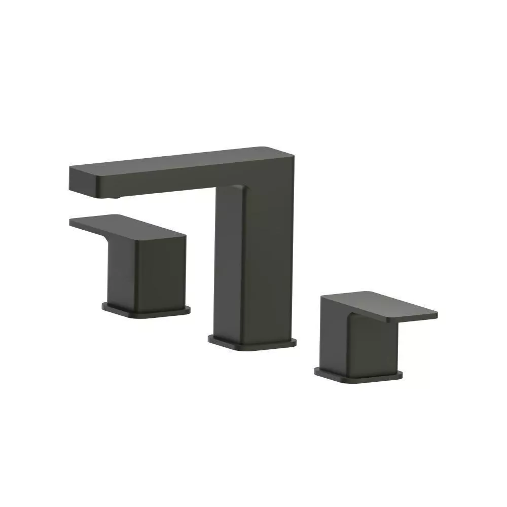 Dark Green Three Hole 8" Widespread Two Handle Bathroom Faucet material