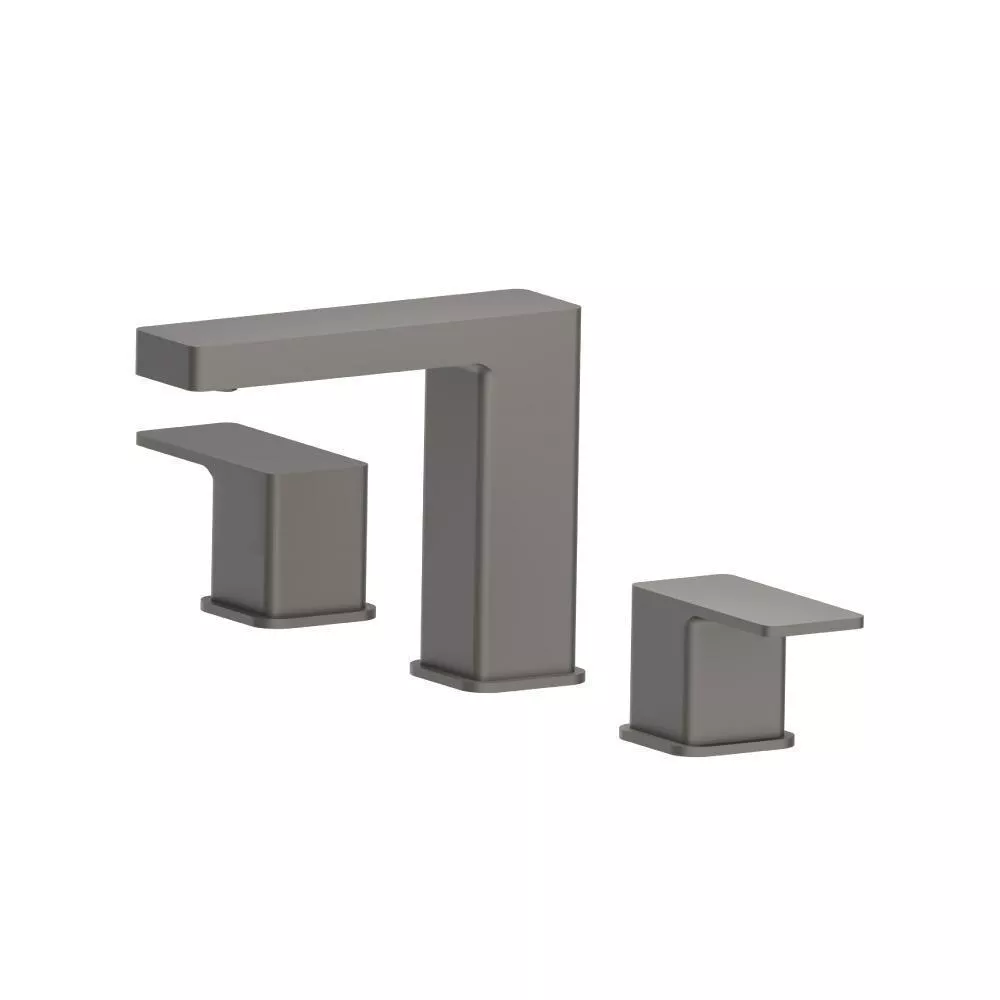 Steel Grey Three Hole 8" Widespread Two Handle Bathroom Faucet material