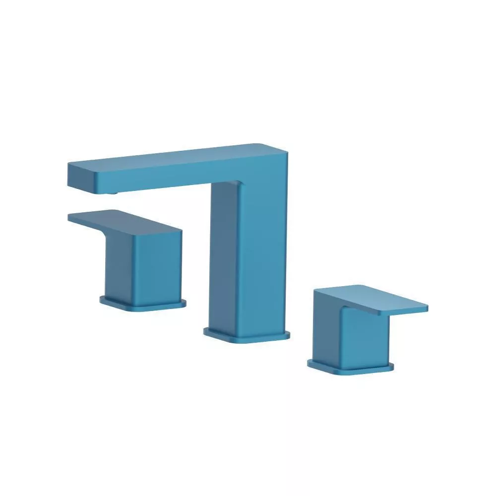 Sky Blue Three Hole 8" Widespread Two Handle Bathroom Faucet material