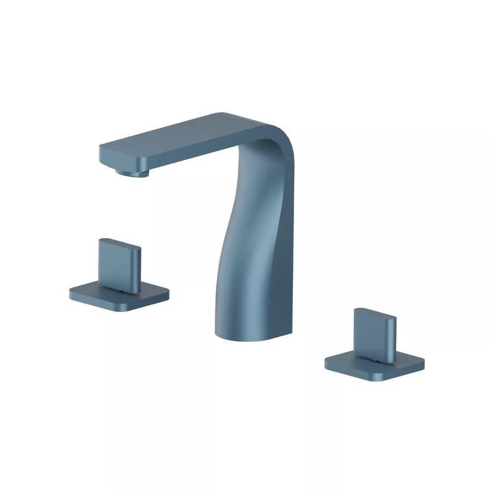 Blue Platinum Three Hole 8" Widespread Two Handle Bathroom Faucet material