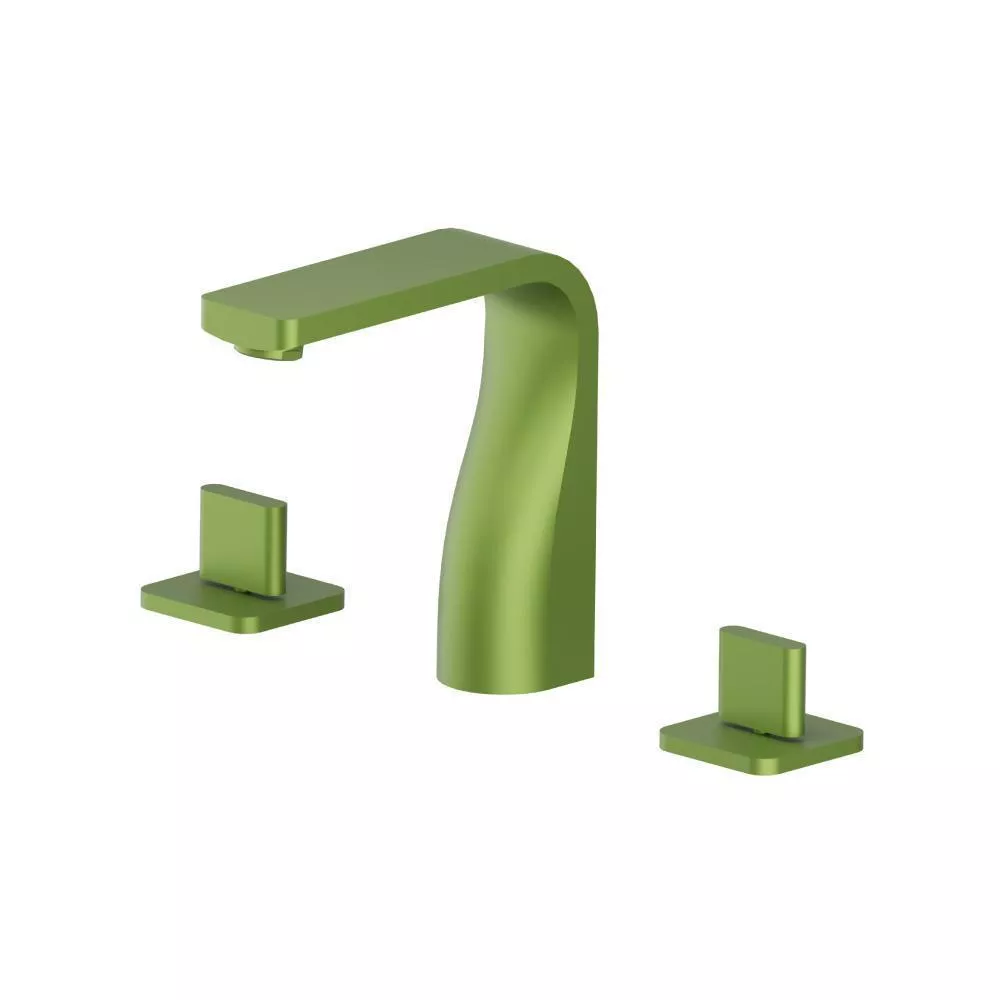 Green Three Hole 8" Widespread Two Handle Bathroom Faucet material