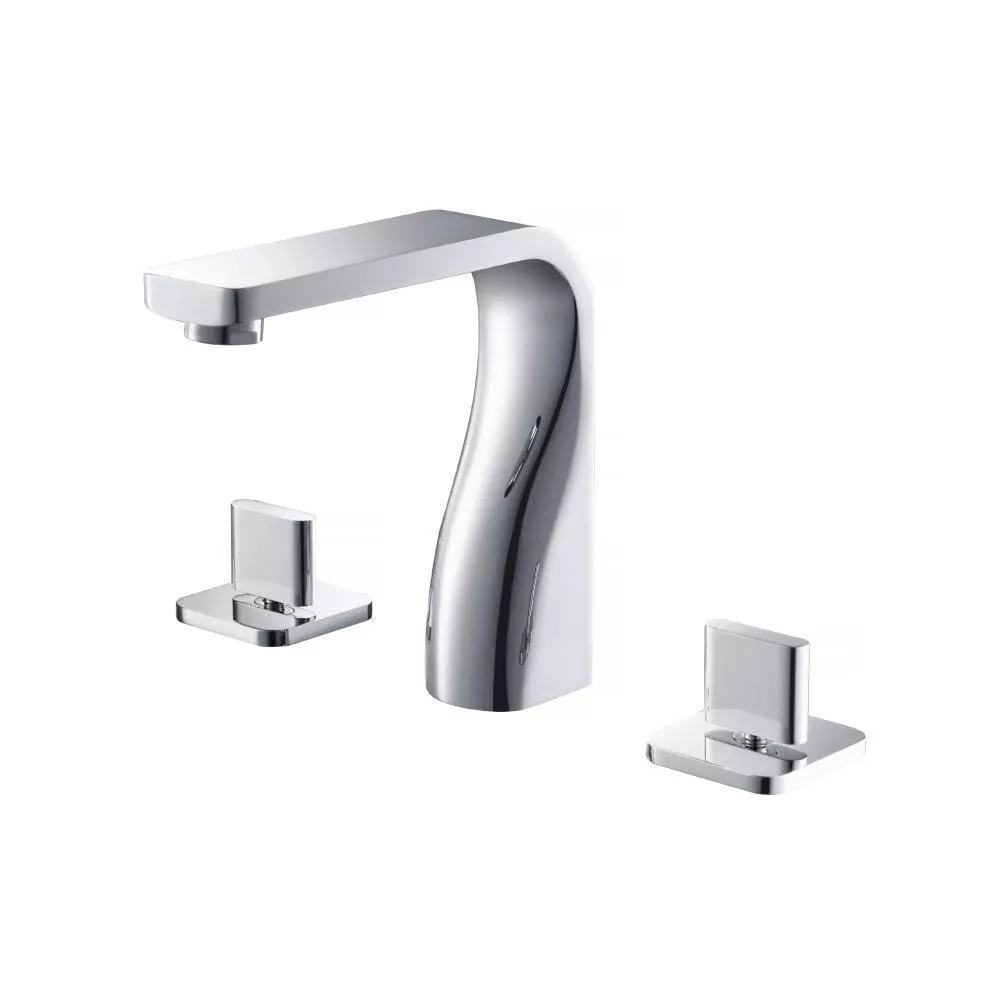 Polished Nickel PVD Three Hole 8" Widespread Two Handle Bathroom Faucet material