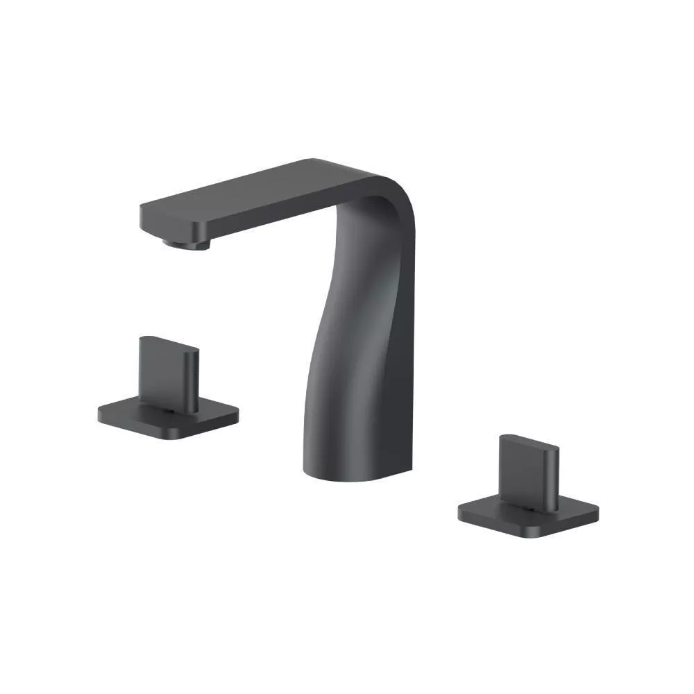 Rock Grey Three Hole 8" Widespread Two Handle Bathroom Faucet material
