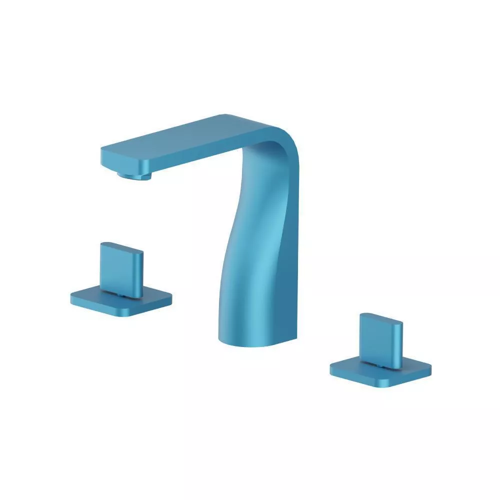 Sky Blue Three Hole 8" Widespread Two Handle Bathroom Faucet material