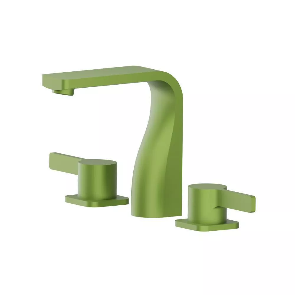 Green Three Hole 8" Widespread Two Handle Bathroom Faucet material