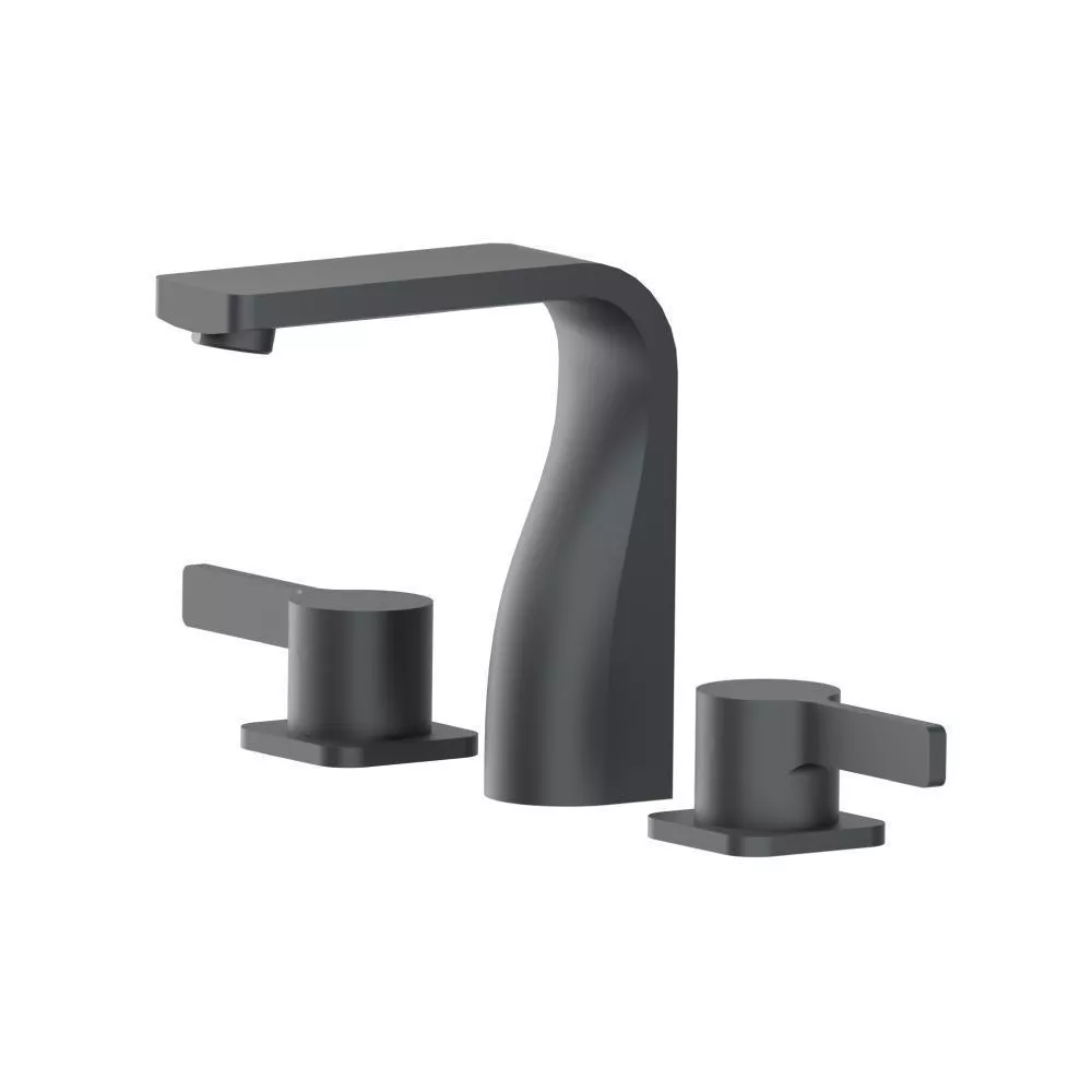 Rock Grey Three Hole 8" Widespread Two Handle Bathroom Faucet material