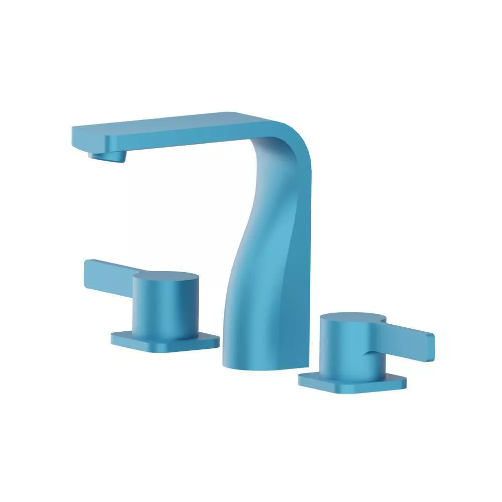 Sky Blue Three Hole 8" Widespread Two Handle Bathroom Faucet material