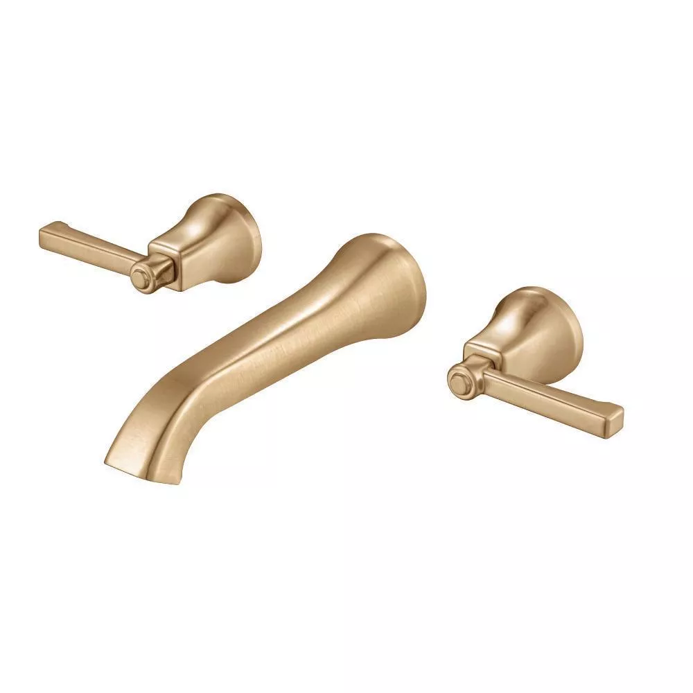 Brushed Bronze PVD Two Handle Wall Mounted Bathroom Faucet material