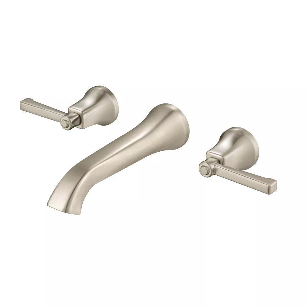 Brushed Nickel PVD Two Handle Wall Mounted Bathroom Faucet material