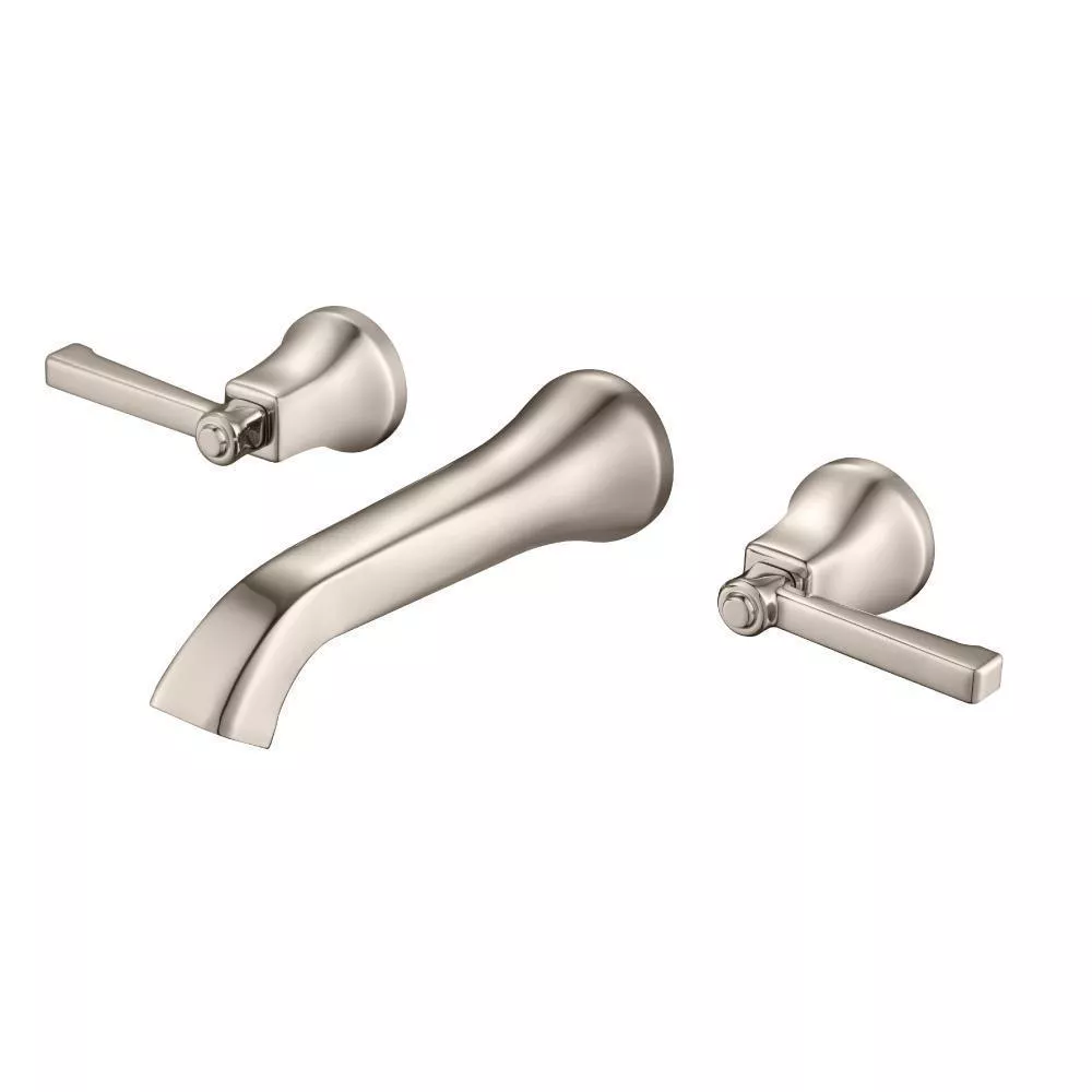 Polished Nickel PVD Two Handle Wall Mounted Bathroom Faucet material