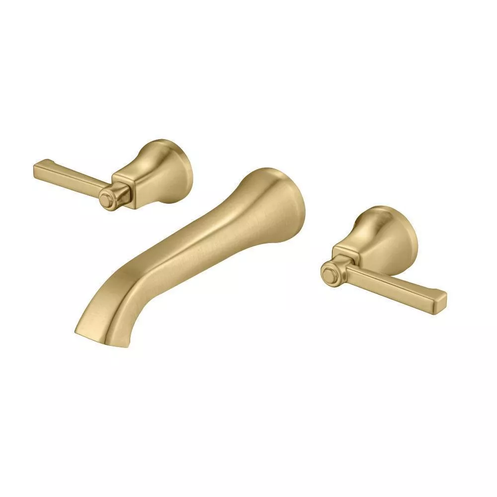 Satin Brass PVD Two Handle Wall Mounted Bathroom Faucet material