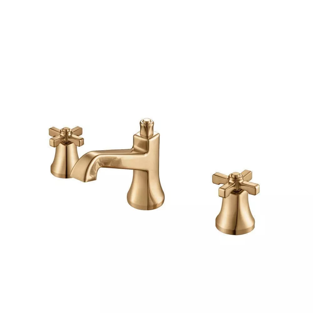 Brushed Bronze PVD Three Hole 8" Widespread Two Handle Bathroom Faucet material