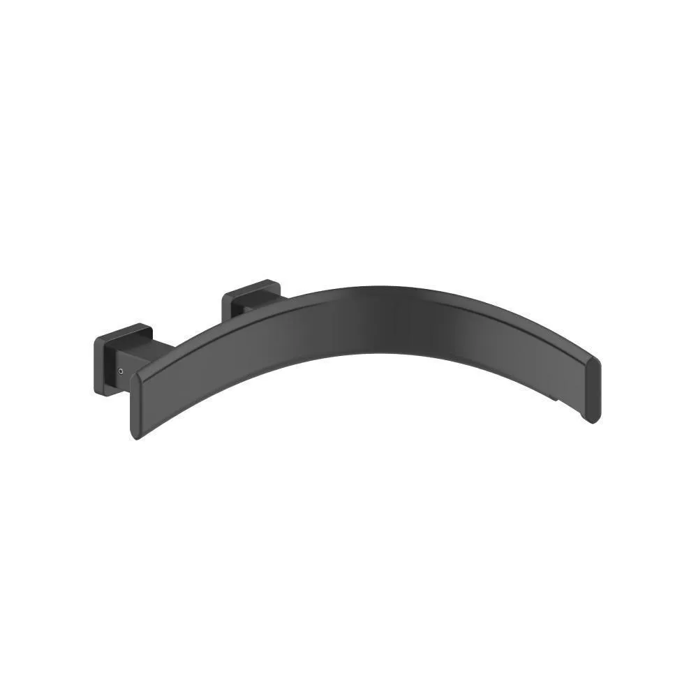 Matte Black Wall Mount Touchless Faucet With Electronic Sensor Box - Right Facing Curvature material