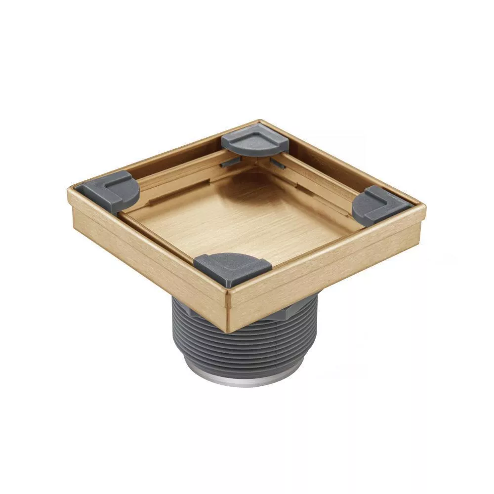 Brushed Bronze PVD 4" Tile Insert Floor Drain with 2" Outlet material