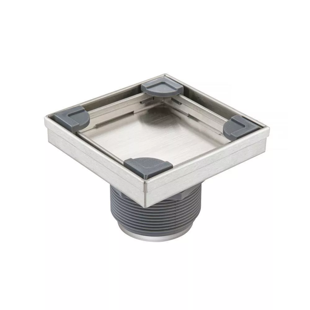 Brushed Nickel PVD 4" Tile Insert Floor Drain with 2" Outlet material