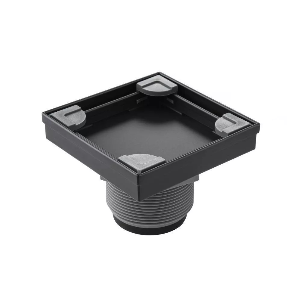 Matte Black 4" Tile Insert Floor Drain with 2" Outlet material