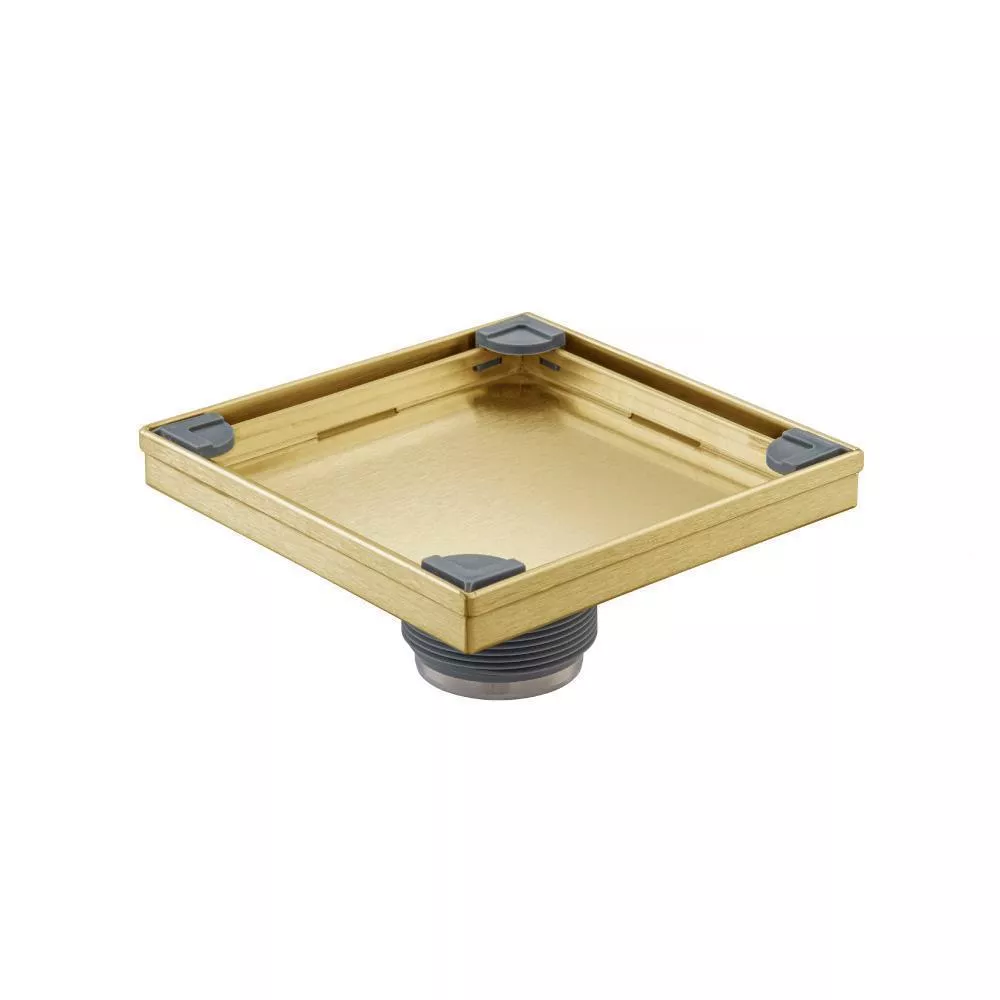 Satin Brass PVD 6" Tile Insert Floor Drain with 2" Outlet material