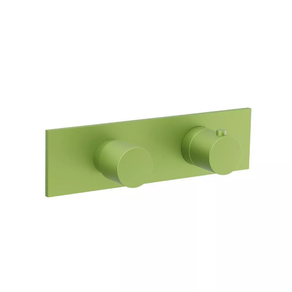 Green 3/4" Horizontal Thermostatic Shower Valve & Trim - 3 Output material